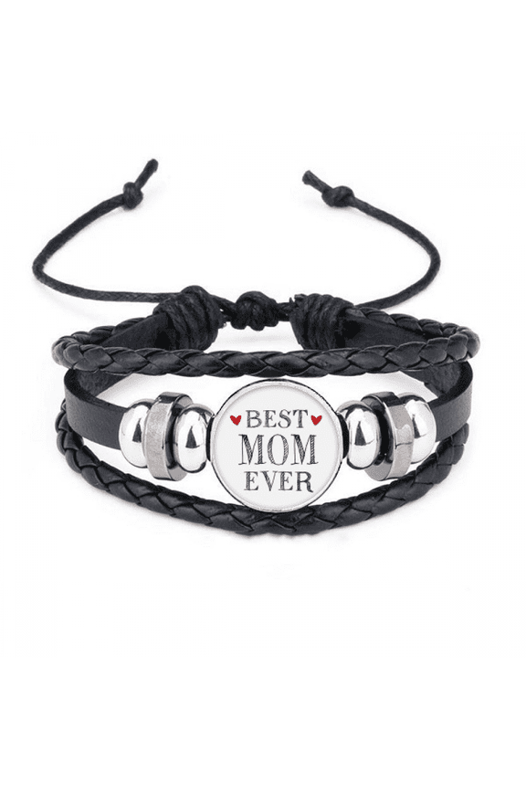 best mom ever quote loved s bracelet braided leather woven wristband