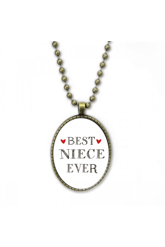 best niece ever quote heart necklace vintage chain bead pendant jewelry collection