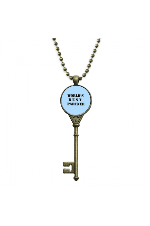 best partner teammate colleague key necklace pendant tray embellished chain