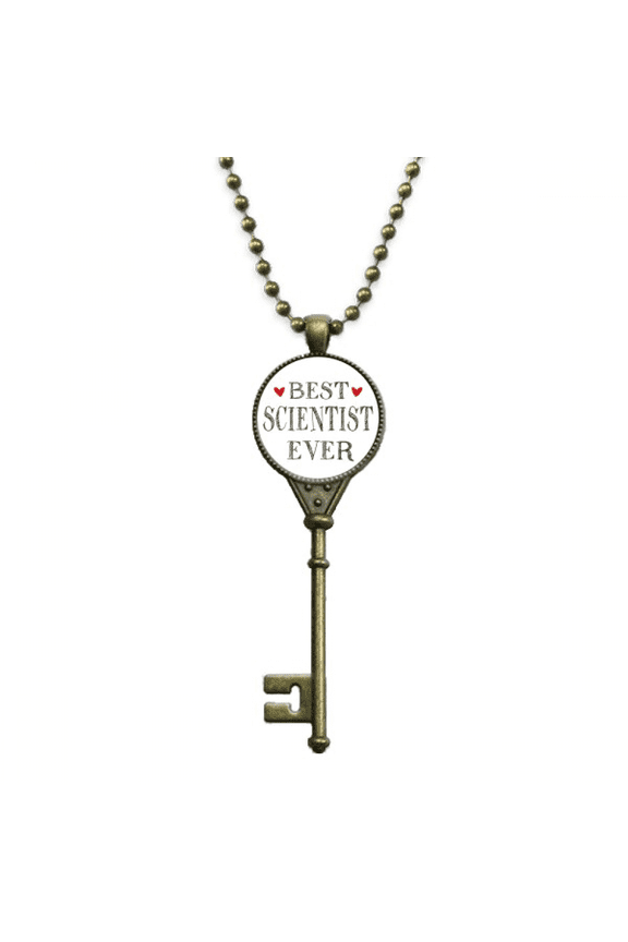 best scientist ever quote profession key necklace pendant tray embellished chain