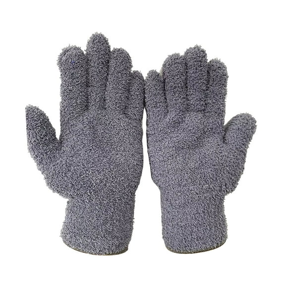 bestolf 1 Pair Microfiber Dusting Gloves Plant Leaf Cleaning Gloves Fuzzy Dust Removal Gloves for Indoor Plants Furniture Blinds