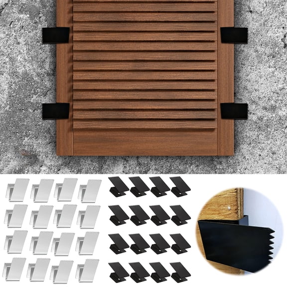 bestolf 16 Pcs Hurricane Window Clips with Serrated Sections ,1/2 inch Storm Window Protection Panel Clamps with Installation Accessories Hurricane Shutter Hardware