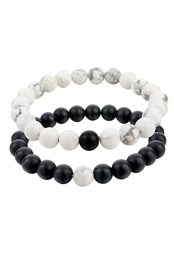 2 Pcs Bracelet Unisex 8mm Long Distance Forever Bracelet Gift