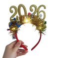 thumbnail image 1 of bestolf 2026 New Year Hairband Glitter-Coated Headband Sparkling Numbers Design Hair Hoop Festive Hair Accessory, 1 of 9
