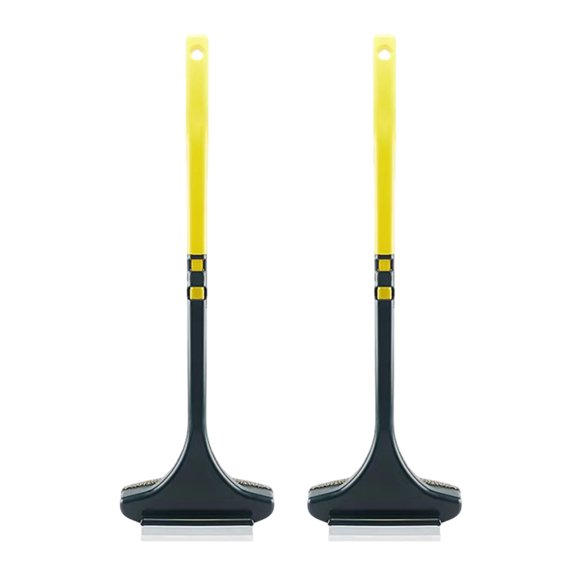 bestolf 2Pcs Screen Cleaning Brush with Extended Handle 2-in-1 Brush Scraper Design Window Screen Cleaner (Yellow Green 2pcs)