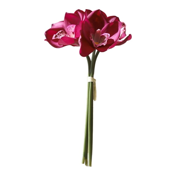 bestolf 4 Bundles Artificial Phalaenopsis Flower Real Touch Large Fake Orchids Flowers Stem for Vase Home Wedding Party Decor