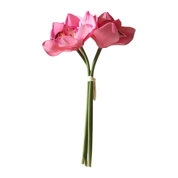 bestolf 4 Bundles Artificial Phalaenopsis Flower Real Touch Large Fake Orchids Flowers Stem for Vase Home Wedding Party Decor