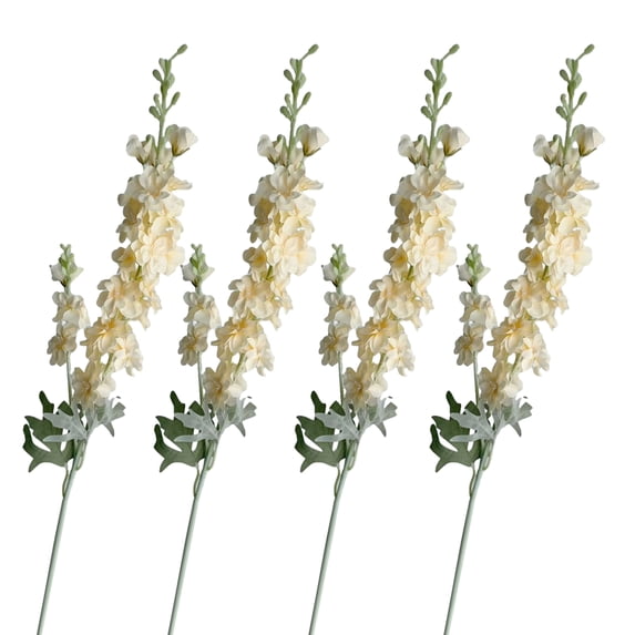 bestolf 4 Pcs Artificial Delphinium Flower for Vase Filler 33.46 Inch Long Stem Fake Larkspur Flower Faux Silk Bouquet for Wedding Home Decor Floral Arrangement