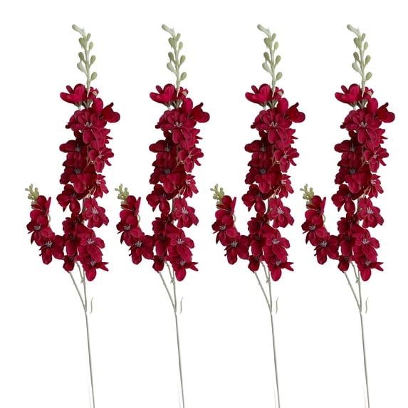 bestolf 4 Pcs Artificial Delphinium Flower for Vase Filler 33.46 Inch Long Stem Fake Larkspur Flower Faux Silk Bouquet for Wedding Home Decor Floral Arrangement