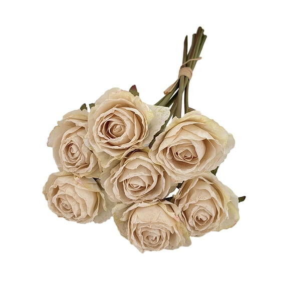 bestolf 7 Bundles Roses Fake Flowers Retro Artificial Rose Flower with Stems for Table Vase Bridal Wedding Party Home Decoration