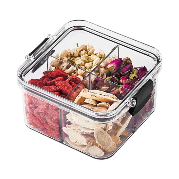 bestolf Airtight Food Storage Box Sealed Transparent Container Stackable Food Canister for Kitchen Pantry Loose Tea Leaves Spices (B )