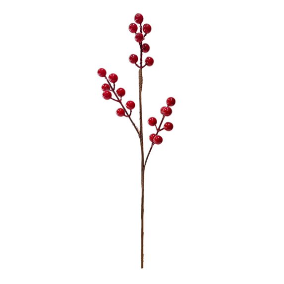 bestolf Artificial Red Berry Pick Christmas Holly Berries Stem Faux Plants Foam Berries Branch Xmas Decoration