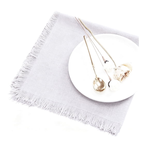 bestolf Boho Linen Napkin, 18 Inch Washable Fringed Fabric Napkin, Farmhouse Napkin for Dining Table Home Wedding Bridal Shower