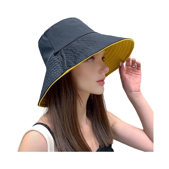 bestolf Bucket Hat 360 Degree UV Protection Adjustable Drawstring Fisherman Hat with Wide Brim Summer Travel Hat (Black )