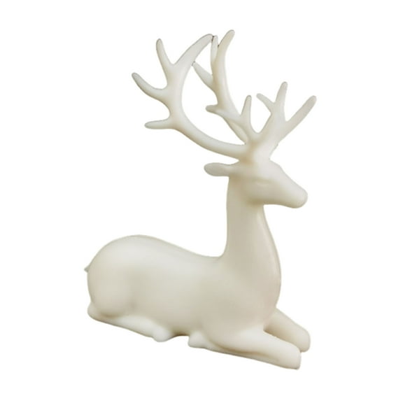 bestolf Christmas Reindeer Figurine Small Deer Statue Tabletop Resting/Standing Elk Sculpture for Indoor Home Office Tabletop Mantle Cabinet Desktop Decor