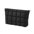 thumbnail image 1 of bestolf Cosmetic Bag Compact Quilted Makeup Bag with Top Zipper Closure Spacious Inner Pocket Travel Organizer Handbag Makeup Pouch (Black ), 1 of 8