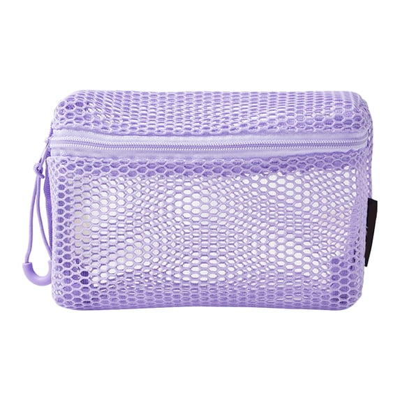 bestolf Cosmetic Bag Zipper Design Adjustable Size Mesh See-Through Washable Travel Makeup Organizer Storage Pouch