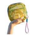 thumbnail image 1 of bestolf Cosmetic Storage Bag Mesh Design Compact Organizer with Lanyard Portable Bag for Toiletries Makeup Accessories (Yellow B), 1 of 8