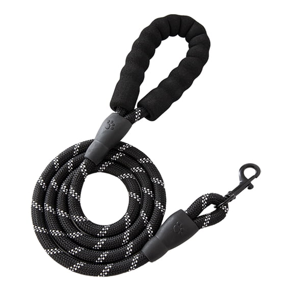bestolf Dog Leash Nylon Rope Leash 5Ft 6.5Ft 10Ft Leash with Padded Handle for Small Medium Large Dogs Training (Black L)