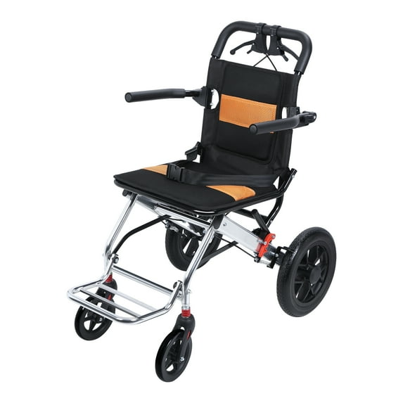 bestolf Foldable Transport Wheelchair, Narrow Doorways Wheel Chair, 15.75-inch Wide Seat Portable Transport Chair,Shock-absorbing Load Capacity of 80KG, 12 inch Shock-absorbing Pump