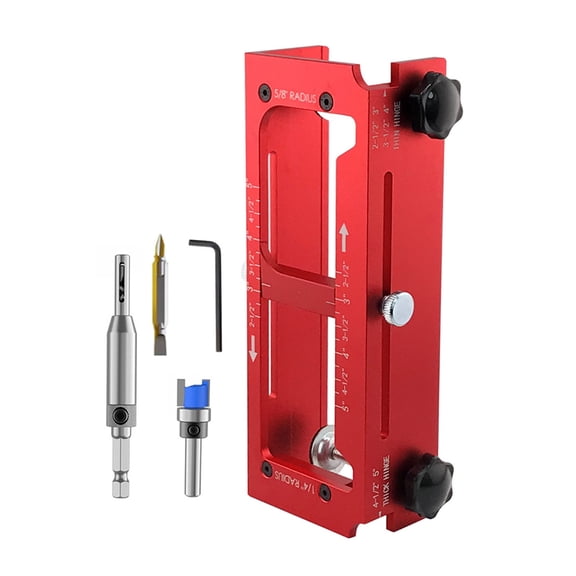 bestolf Hole Opening Locator Door Hinge Jig with Self-Centering Drill Bit Double-Ended Screwdriver Bit Heavy Duty Door Hinge Clamp