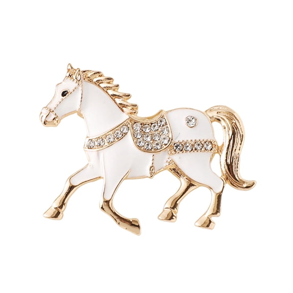 bestolf Horse Brooch Alloy Enamel Pin with Rhinestones Inlaid Clothes Hats Bags Collar Badge Fashion Accessories