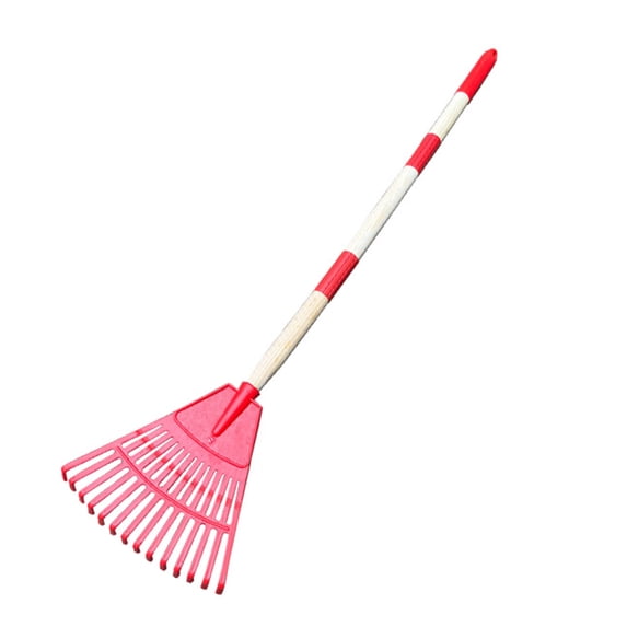 bestolf Leaf Rake Detachable Handle Length Lightweight Lawn Rake Adults Extendable Garden Rake Leaf Collector (Red )