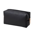 thumbnail image 1 of bestolf Portable Cosmetic Bag Stylish Zippered Makeup Pouch Toiletry Organizer for Women Lipstick Makeup Brushes (Black Small), 1 of 7