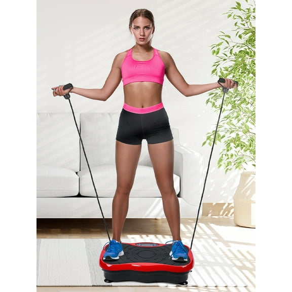 bestolf Power Waver Vibration Plate Exercise Machine for Lymphatic Drainage, Whole Body Vibration Plate Machine with Resistant Band