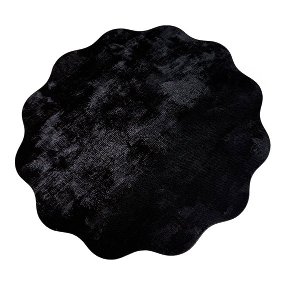 bestolf Round Wavy Flower Placemat, Artificial Leather Heat Insulation Table Mat Coaster for Dining Table Decor
