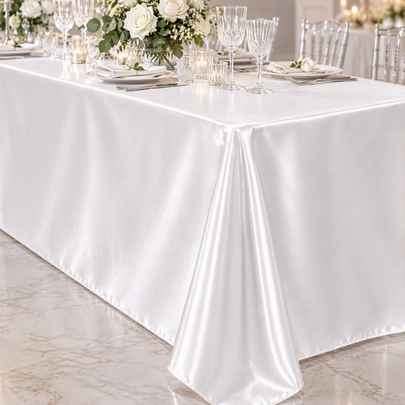 bestolf Satin Tablecloth, Smooth Lustrous Fabric Overlay for Dining ...
