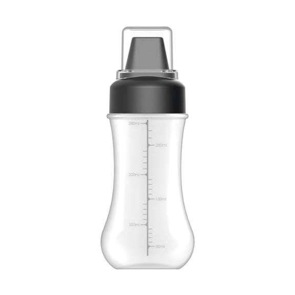 bestolf Squeeze Condiment Bottle with Measuring Markings 1/5 Nozzles Drizzle Bottle for Ketchup Salad Dressing Sauce 350ml Easy Fill Kitchen Dispenser