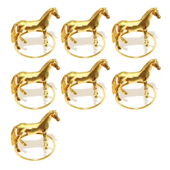 bestolf Standing Horse Napkin Ring Metal Horse Shaped Napkin Rings Gold Western Equestrian Napkin Buckle