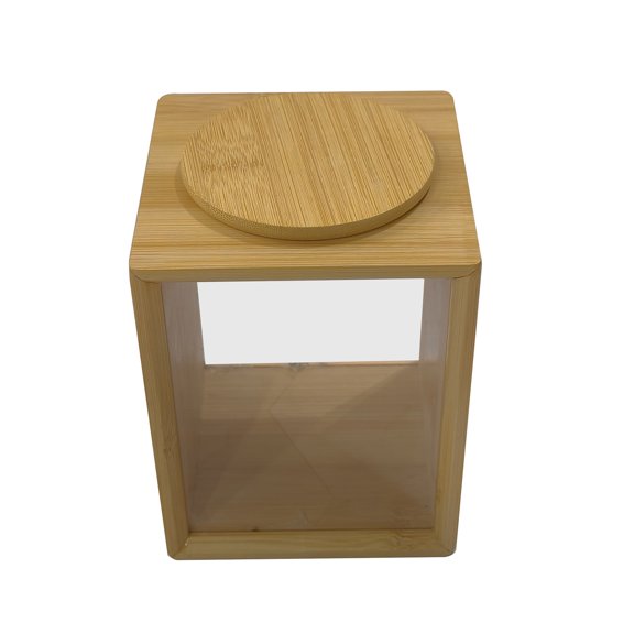 bestolf Storage Jar with Dustproof Lid Clear Fruit Dry Goods Nuts Grain Cereal Seasoning Tea Leaf Container Storage Box (B )
