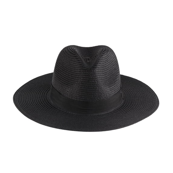 bestolf Straw Hat High-Density Natural Straw Fabric Lightweight Sun Protection Wide Brim Flat Top Summer Hat