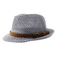 thumbnail image 1 of bestolf Summer Sun Protection Jazz Hat, Hand-Knitted Mesh Hat, Hand-made Hollow Braided Hat with Belt Decor, 1 of 8