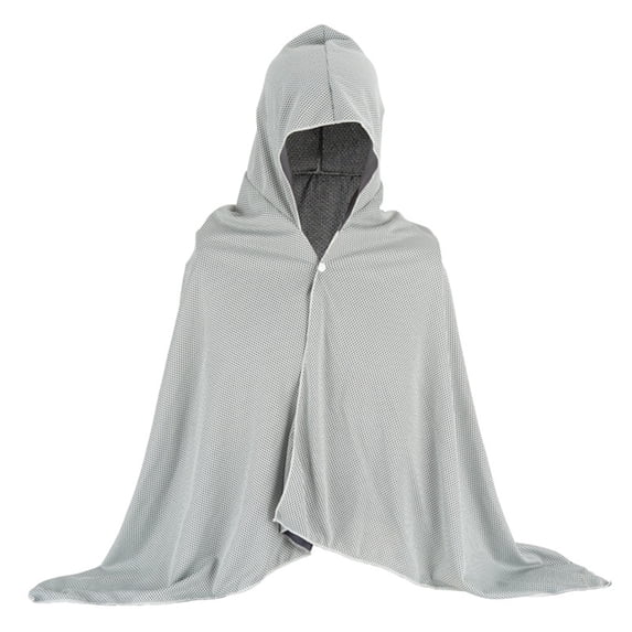 bestolf Sun Protection Poncho Hooded Cooling Cape UV Protection Lightweight Foldable Beach Cover Windproof Sun-proof Cloak (Gray )