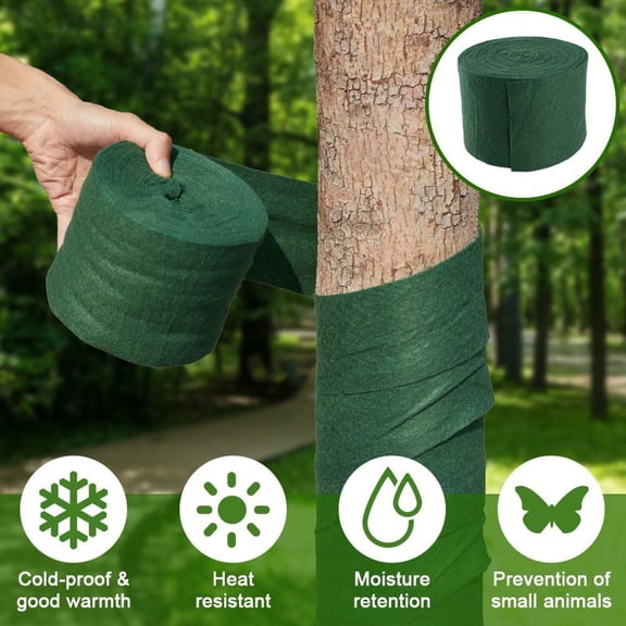 bestolf Tree Protector Wrap 49 Ft Breathable Trunk Bark Guard Winter Freeze Protection Wrap Cold-Proof Cloth for Young Trees Plants Shrub