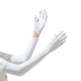 thumbnail image 1 of bestolf UV Protection Gloves, Full Finger Sun Protection Gloves, Cooling Arm Sleeves, Palm, Ultra Thin Summer Gloves for Women Driving Cycling Hiking (White ), 1 of 8