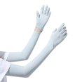 thumbnail image 1 of bestolf UV Protection Gloves, Full Finger Sun Protection Gloves, Cooling Arm Sleeves, Palm, Ultra Thin Summer Gloves for Women Driving Cycling Hiking (Blue ), 1 of 8