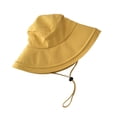thumbnail image 1 of bestolf Waterproof Bucket Rain Hat with Chin Strap, Quick Drying Sun Hat, Mesh Ventilation Wide Brim Hat, Summer Headwear (Yellow ), 1 of 8
