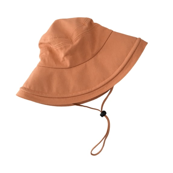 bestolf Waterproof Bucket Rain Hat with Chin Strap, Quick Drying Sun Hat, Mesh Ventilation Wide Brim Hat, Summer Headwear (Dark Orange )