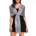 thumbnail image 1 of bestolf Women Sparkling Shawl Metallic Wire Bridesmaid Scarves Wraps with Scarf Button Wedding Party Accessories, 1 of 7