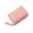 thumbnail image 1 of bestolf Women Stylish Tri-Fold Wallet Embroidered Heart Cash Wallet Mini Card Holder Wallet with Zippered Coin Pocket for Dating Shopping, 1 of 8