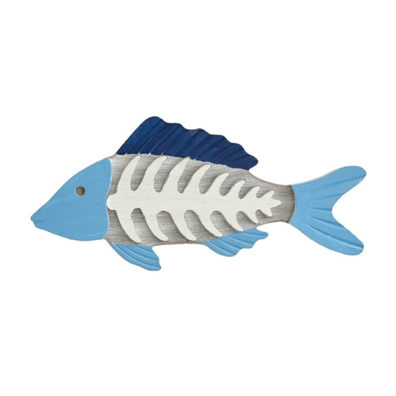 bestolf Wooden Fish Bone Wall Decor Beach Wood Fish Wall Sculpture Vintage Mediterranean Style Fish Hanging Wall Art for Home Lake House Bedroom Decor