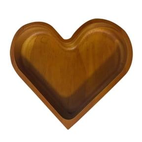bestolf Wooden Serving Trays Stackable Candy Dish Heart-Shaped Nut Snack Tray Multi-tiered Platters for Coffee Table Rustic Home Decor (A )