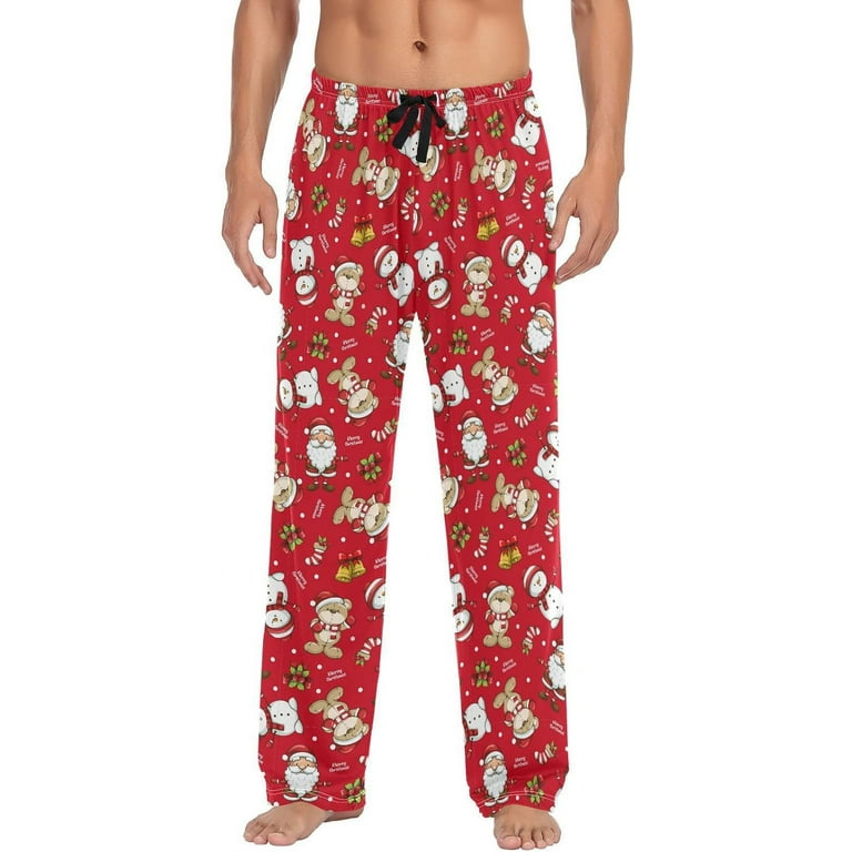 bestwell Christmas Men s Pajama Pants Comfortable Lounge Pants with Drawstring Pockets Lounging Sleeping Pajama Bottoms