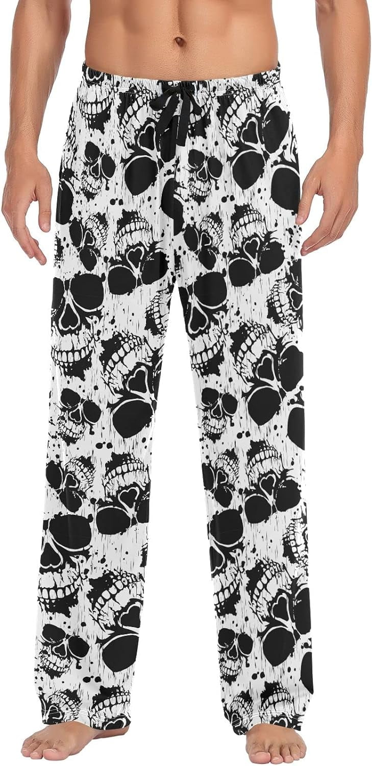 bestwell Cute Skull Pajama Pants Mens Lounge Pants Super Soft Men ...