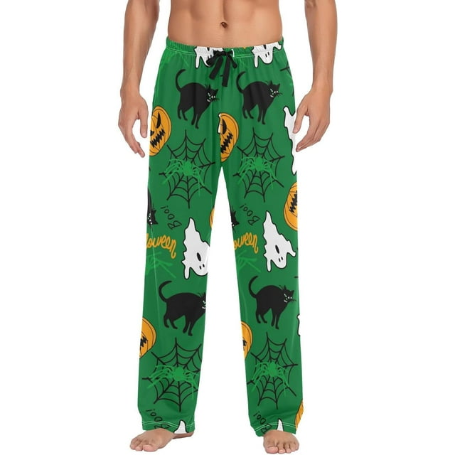 bestwell Halloween Green Pajama Pants For Men, Men's Separate Bottoms ...