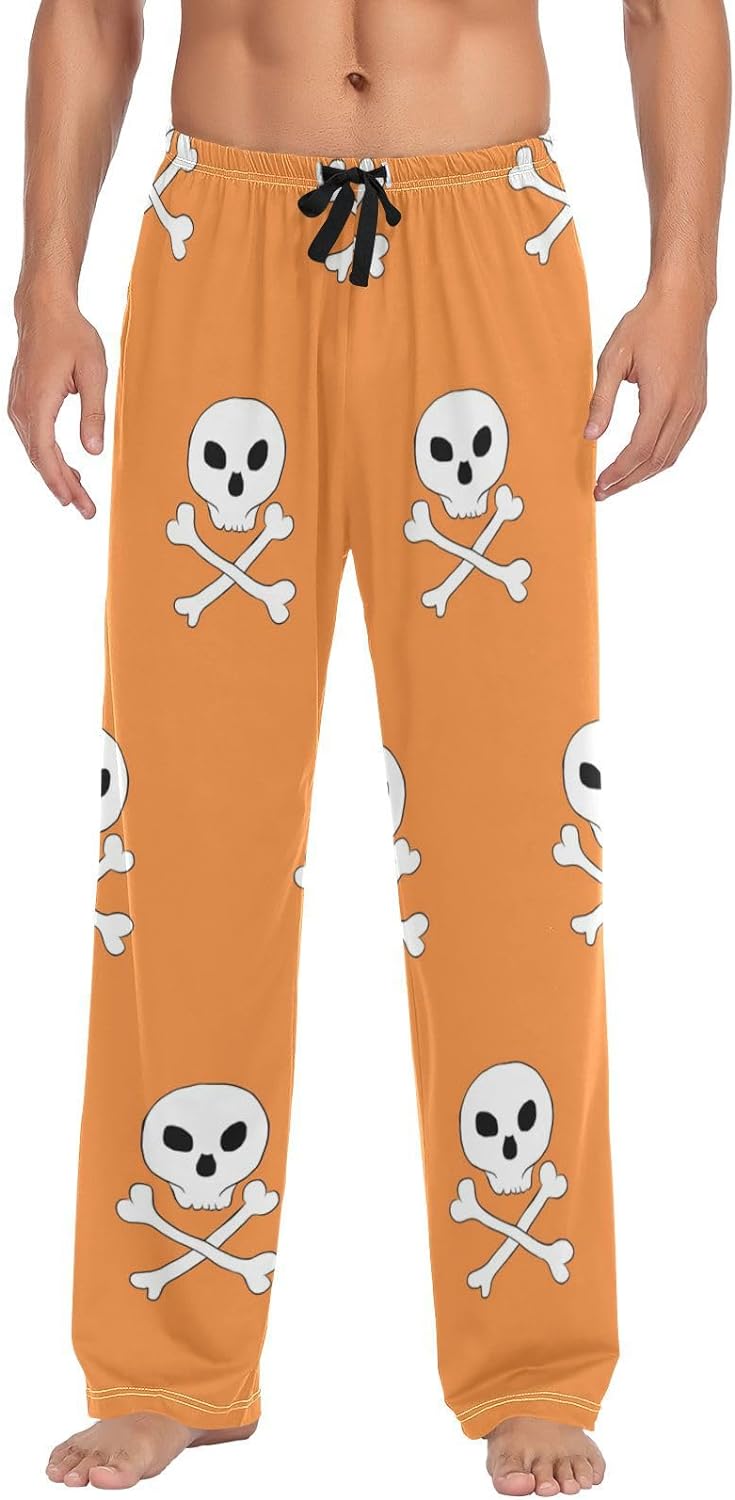 bestwell Halloween Skull Pajama Pants Mens Lounge Pants Super Soft Men